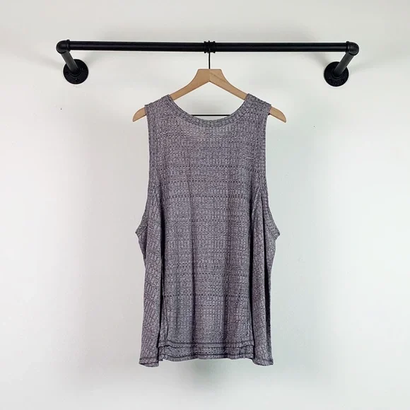 NWT Daily Practice by Anthropologie Comfy Waffle Knit Tunic Tank Top In Grey - Picture 8 of 9